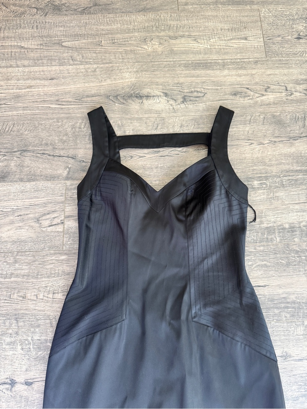 Cache Black Mini Sheath Dress with Wide Straps - Picture 2 of 10